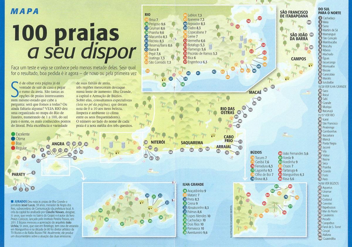 Карта на Рио де Жанеиро плажи