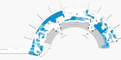 Карта на аеродромот Galeão Терминал 2 Ниво 1