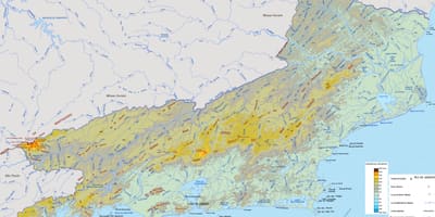 Карта на олеснување на државата Рио де Жанеиро