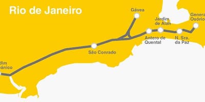 Карта на Рио де Жанеиро метро - Линија 4