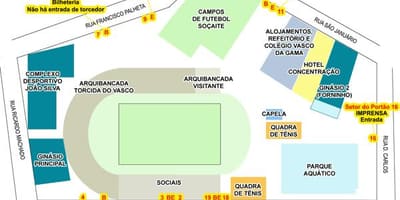Карта на стадионот São Januário