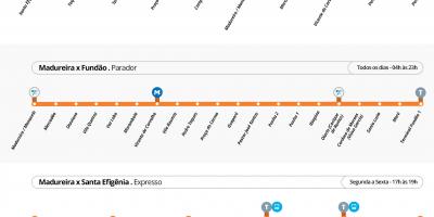Карта на BRT TransCarioca - Станици