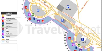 Карта на Galeão аеродромски терминал
