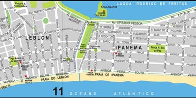 Карта на Ipanema плажа