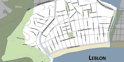 Карта на Leblon плажа