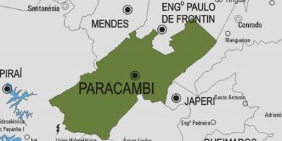 Карта на општина Paracambi