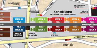 Карта на Sambódromo