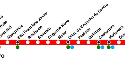 Карта на SuperVia - Линија Deodoro