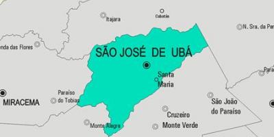 Карта на São Хозе де Ubá општината