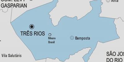 Карта на Três Rios општината