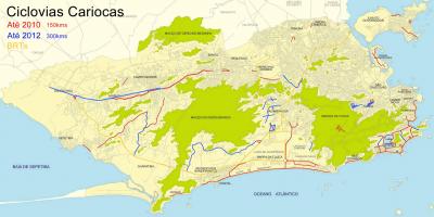 Мапа на велосипедски патеки и Рио де Жанеиро