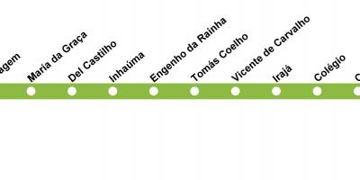 Карта на Рио де Жанеиро метро - Линија 2 (зелена)