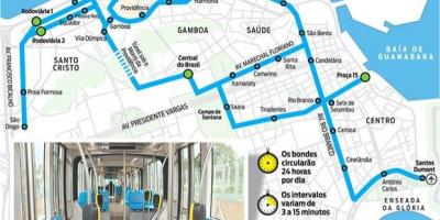 Карта на Рио де Жанеиро трамвај