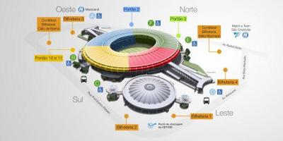 Карта на стадионот Maracana